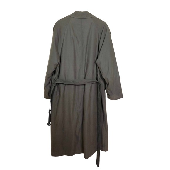 Vintage Bill Blass Trench Khaki Green Belted Full Length Quilted Removable Lined - Picture 6 of 6